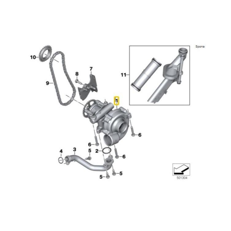 BMW Motorrad Genuine Oil And Coolant Pump For K67/K69 S1000 - 11418569196