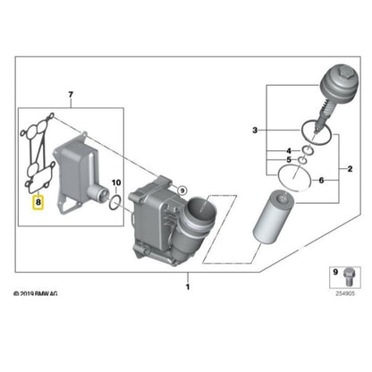 BMW Genuine Heat Exchanger Housing Gasket For Series 3/5/7/X5/X6 - 11428513448