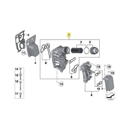 BMW Genuine Oil Filter Housing Assembly For N47 / N57 Engines - 11428507697