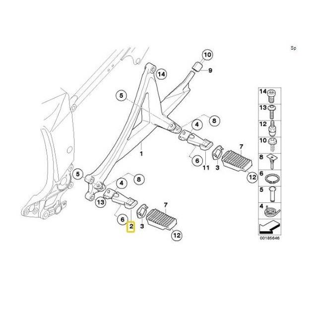 BMW Motorrad Genuine Right Side Foot Rest For K1200 K1300 - 46717681422