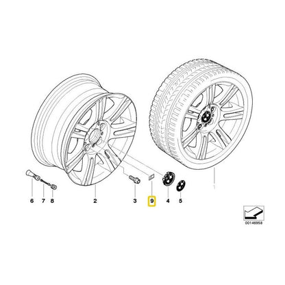 BMW Genuine M Sport Alloy Wheel M Badge E46/E90/F10/F20/F30/F32 - 36112228660