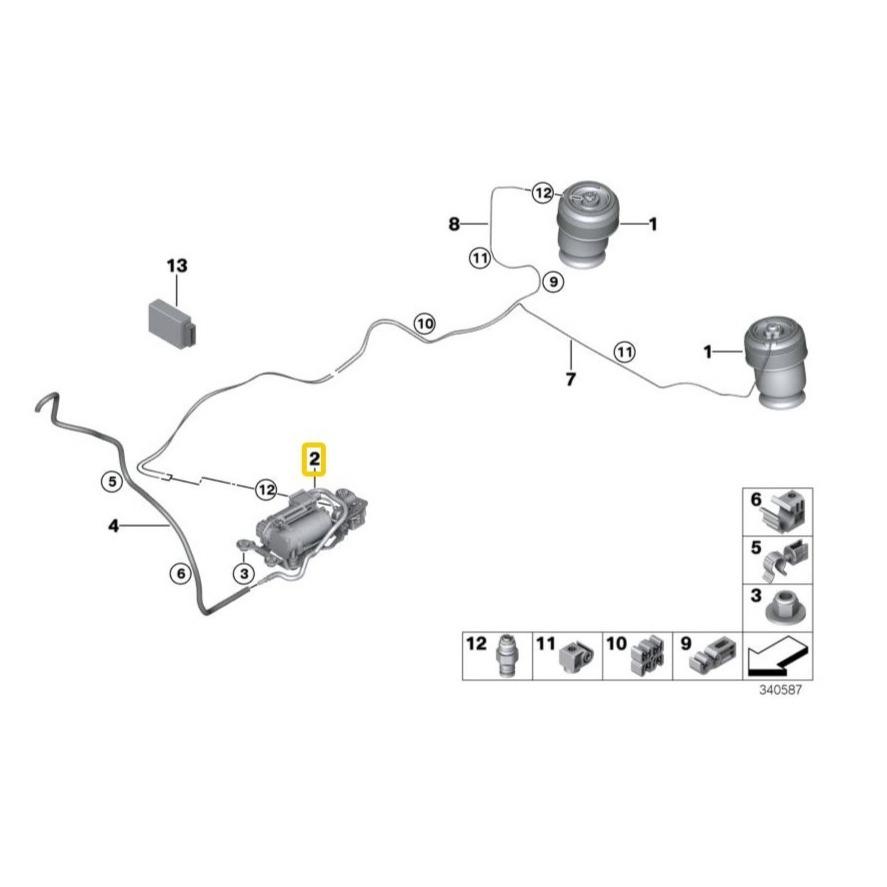 BMW Genuine Air Suspension Compressor System For X5 /X5M /X6 /X6M - 37206875177