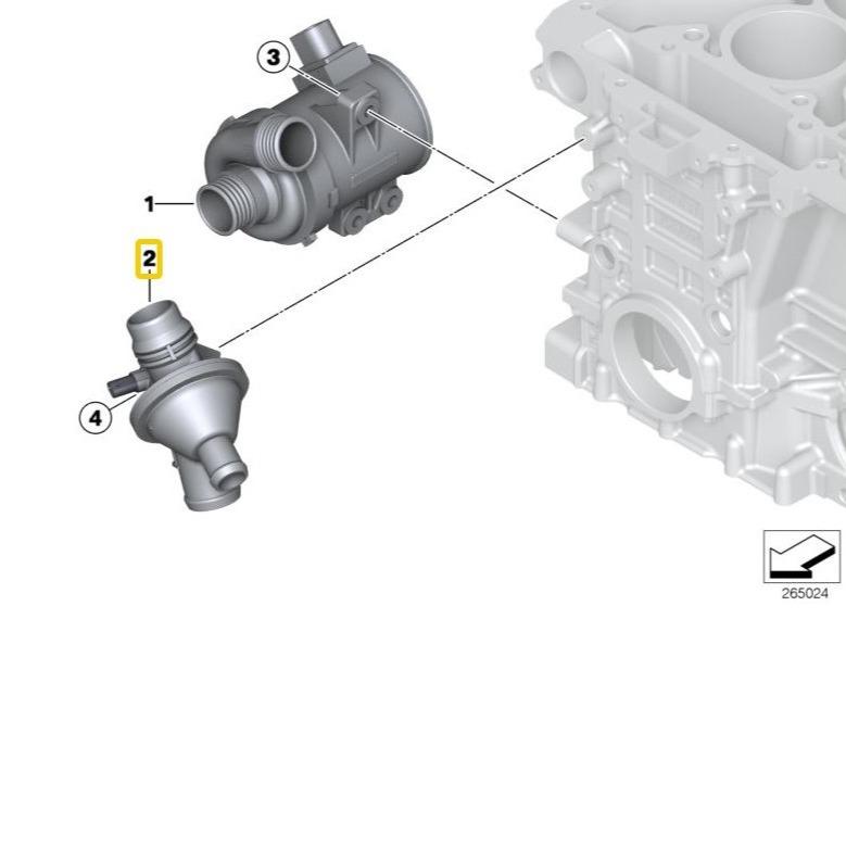 BMW Genuine Thermostat For 1,2,3,4,5,X1,X3,X4,X5,X6,Z4 Series N20, N26 - 11538635689