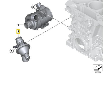 BMW Genuine Thermostat For 1,2,3,4,5,X1,X3,X4,X5,X6,Z4 Series N20, N26 - 11538635689