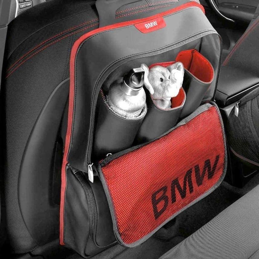 BMW Genuine Backrest Pocket Bag Sport Organiser Red / Black - 52122219889