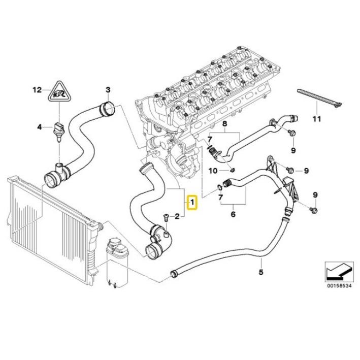 BMW Genuine Top Radiator Hose For 3 Series E46 - 17127510952