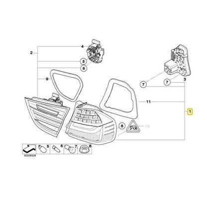 BMW Genuine Rear Right Side LCI / LED Tail Light For 3 Series E90 - 63217289426