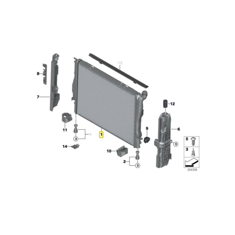 BMW Genuine Radiator For Series 1/3/X1/Z4 Brand New - 17117559273