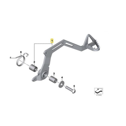 BMW Motorrad Genuine Brake Pedal For F700, F650, F800 - 35217708022