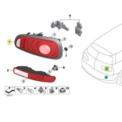 MINI Genuine Rear Right Side Tail Light For Clubman F54 - 63217352154