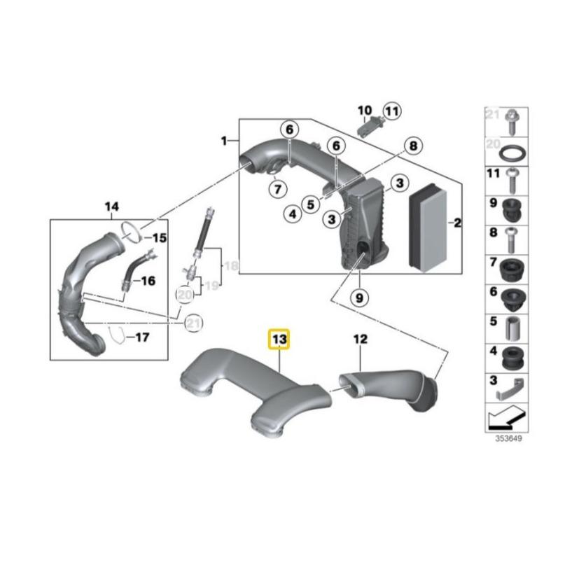 BMW Genuine Intake Duct For X5 F15 / X6 F16 - 13718570289