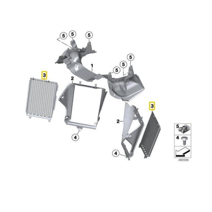 BMW MOTORRAD Genuine Protective Grille For Left Radiator Suits R1200GS / ADV - 46638556647