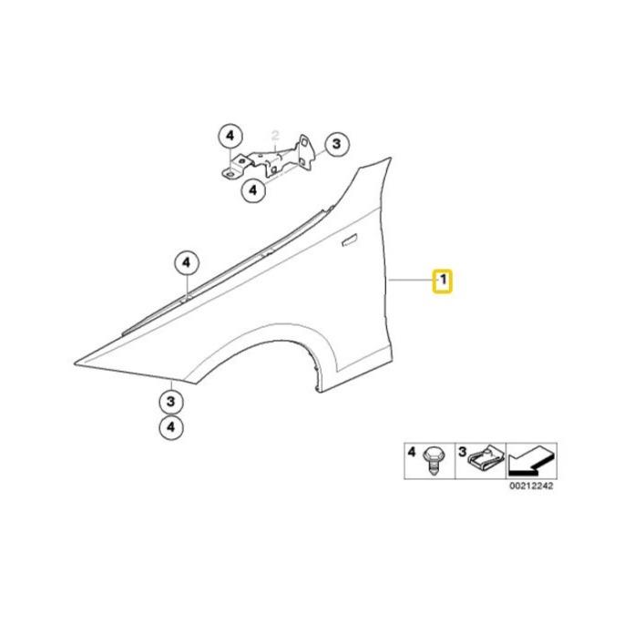 BMW Genuine Front Left Side Panel For 3 Series E90 / E91 - 41357135679