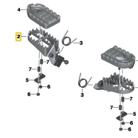 BMW Motorrad Genuine Right Side Footrest For 650GS 700GS 850GS - 77258533662