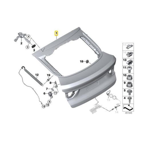 BMW Genuine X4 F26 2013-2018 Trunk / Boot Lid - 41007339422