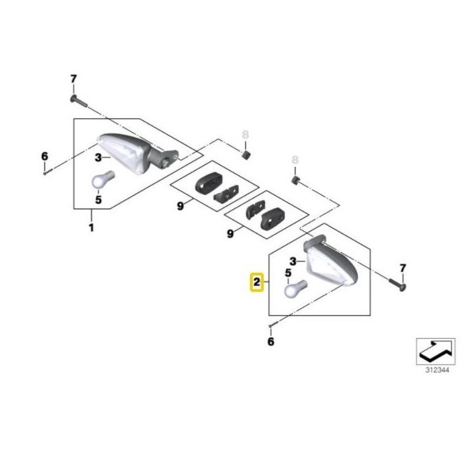 BMW Genuine RHR Turn Signal Lamp For HP4,S1000RR,G650GS - 63237720563