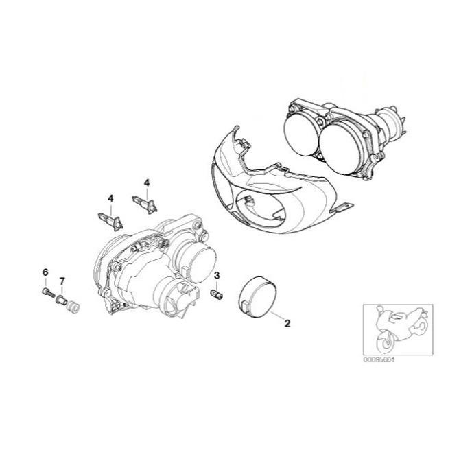 BMW Genuine Headlight Assembly For K14 F650CS 2000-2005 - 63127659160