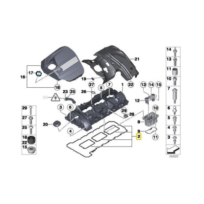 BMW Genuine Cylinder Head Cover Gasket For Most Series - 11127587804