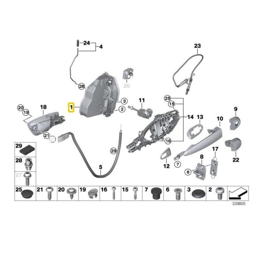 BMW Genuine Front Left Door Lock Catch Unit Mechanism RHD - 51217202145