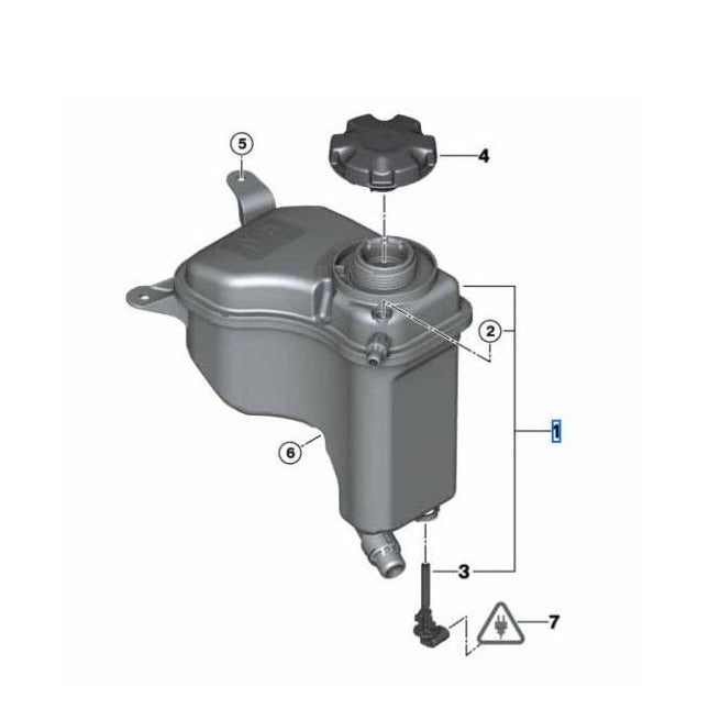 BMW Genuine coolant expansion tank for 1 Series, 3 series, X1, Z4 - 17137640514