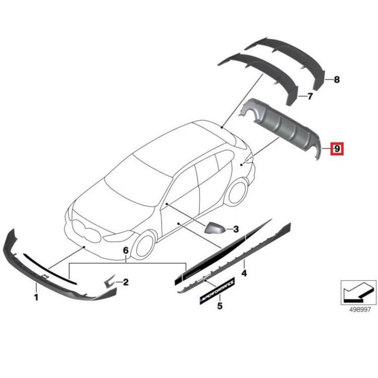 BMW Genuine M Performance Forged Carbon Diffuser F40 - 51192467258