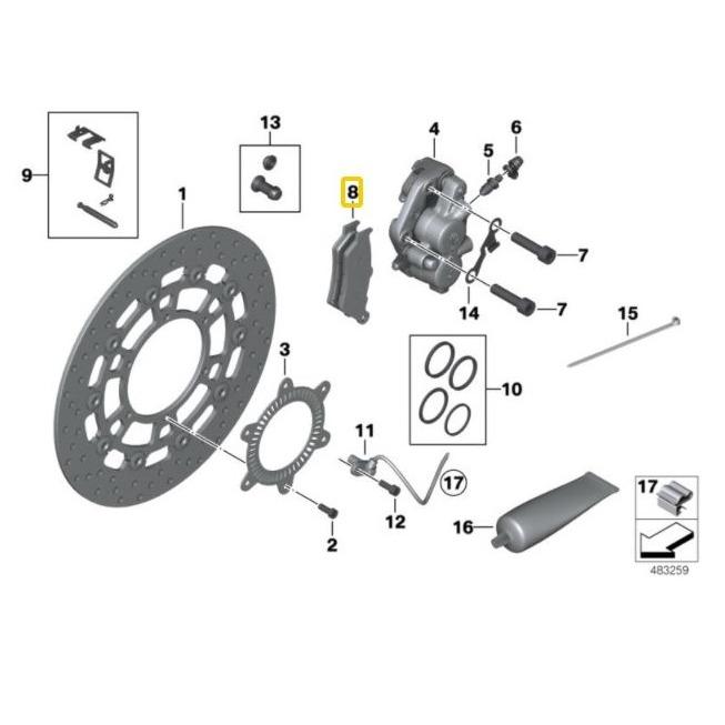 BMW MOTORRAD Front Brake Pads - 34117705216 - Auto Classic Parts