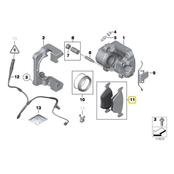 BMW Genuine Front Brake Pads For X5/X6 - 34116783554