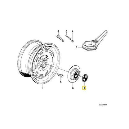 BMW Genuine Adhesive Logo Wheel Emblem Badge 58mm - 36131181081