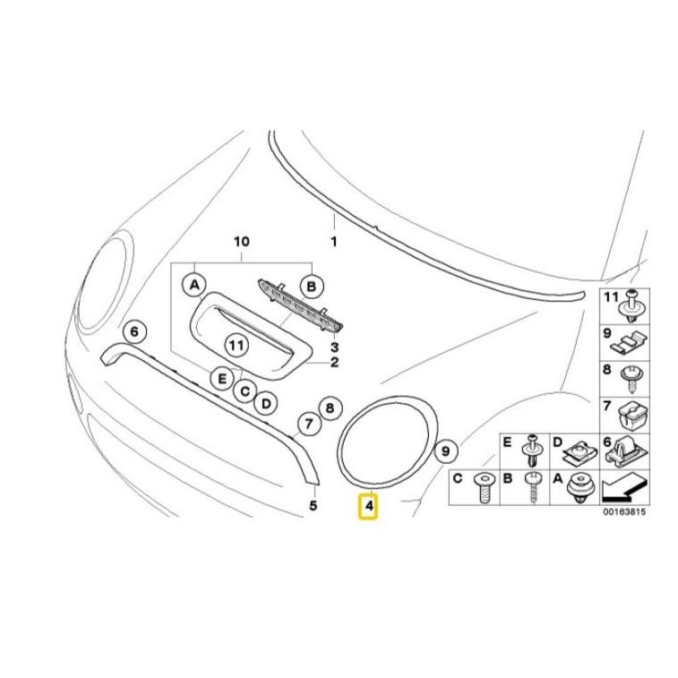 MINI Genuine Trim Ring For Front Left Healight - 51137149905