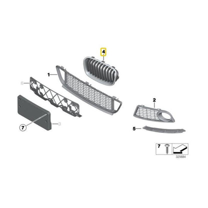 BMW Genuine Kidney Grille Set Black For M 235i & 2 Series F22/F23 - 51712336815 / 816