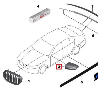 BMW Genuine Carbon Fibre Wing Mirror Caps Set For 5/6/7/8 Series - 51162365977 / 978