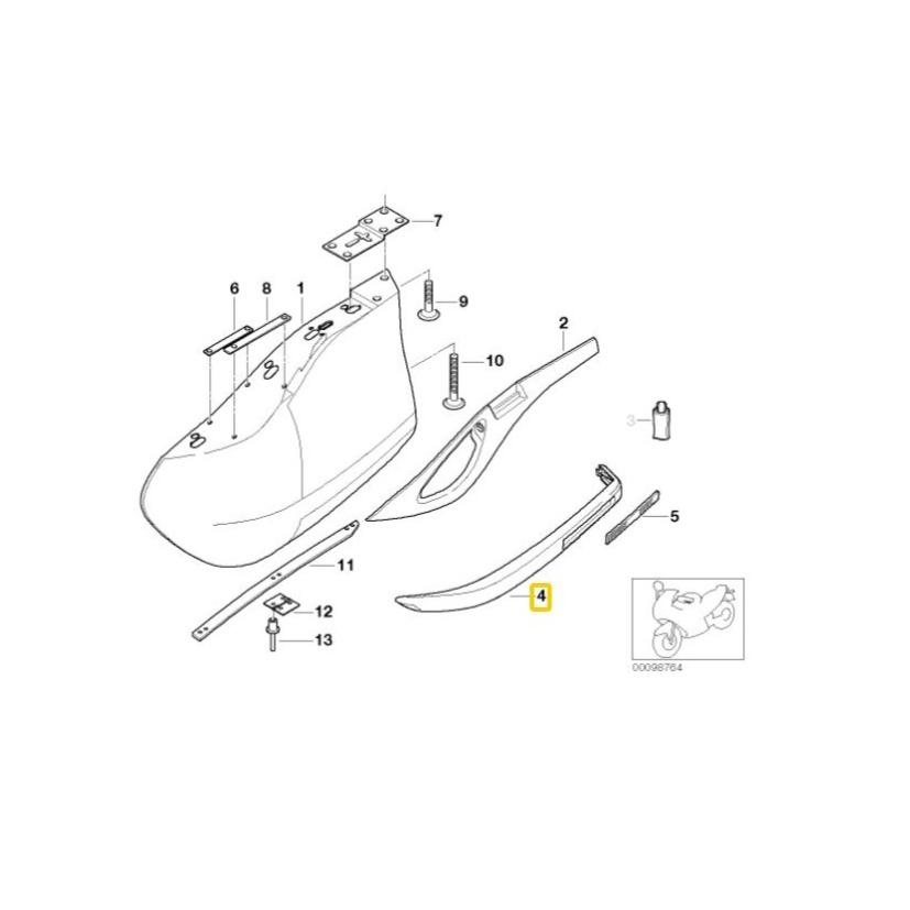 BMW Motorrad Genuine Chrome Left Side Rocker Panel Moulding For K 1200 - 52532347295