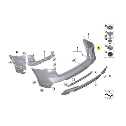 BMW Genuine M Rear Bumper For X3 G01 & X3 M - 2016-2019 - 51128091992