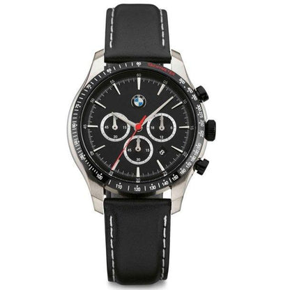 BMW Genuine Chronograph Watch With Black Leather Strap - 80262467631