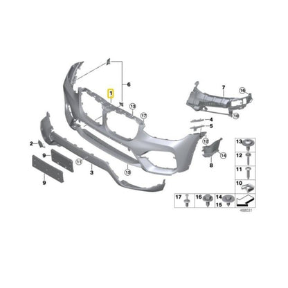 BMW Genuine Front Bumper For X3 G01 - 2016-2019 - 51117490190