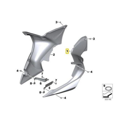 BMW Motorrad Genuine Left Hand Engine Spoiler/Trim Primed - 46638533565