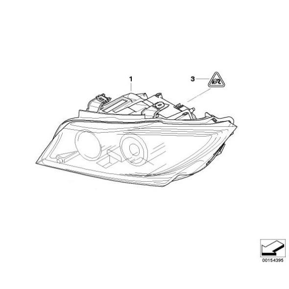 BMW Genuine Pre LCI Halogen Left Side Headlight For 3 Series E90 - 63116942723