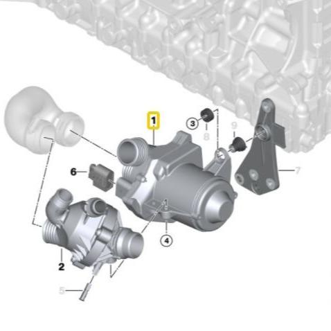 e90 water pump location