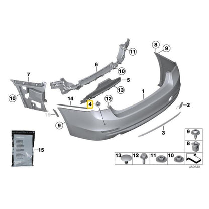 BMW Genuine Rear PDC Holder Set Of 4 For 3 Series F30 - 51127312750