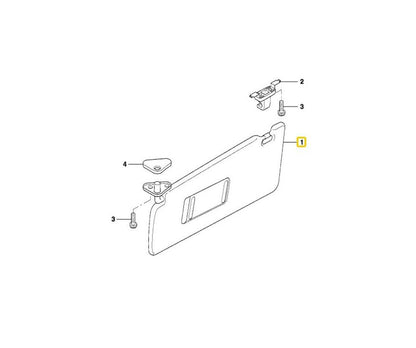 BMW Genuine Left Sun Visor / Make Up Mirror For X5 E53 - 51168258015