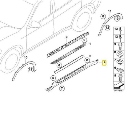 BMW Genuine Right Door Sill Cover For X5 E70 - 51777163556