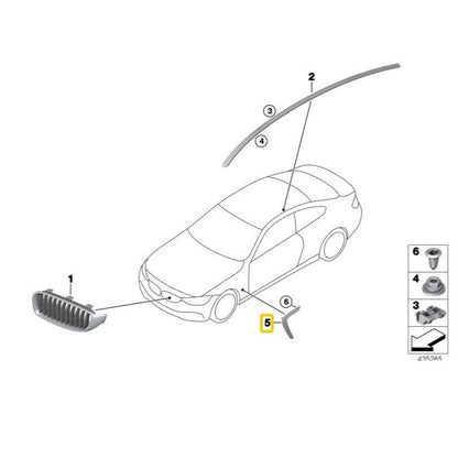 BMW Genuine Wing Panel Left Side Air Duct For 4 Series F32/F33/F36 - 51747494355