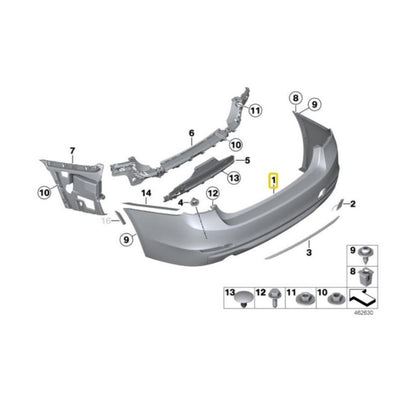 BMW Genuine Rear Bumper For 3 Series F30 - 2011-2015 - 51127312730