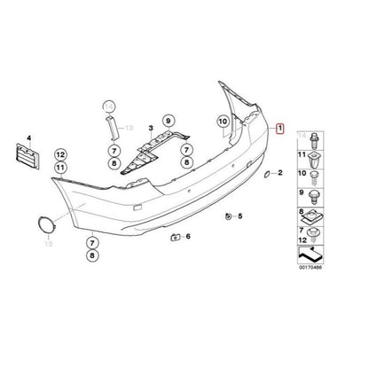 BMW Genuine Rear Bumper For 3 Series E90 - 2004-2008 - 51127171045