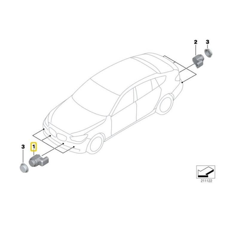 BMW Genuine PDC Parking Distance Sensor For Series 5/6/X3/X5/X6 - 66209270495