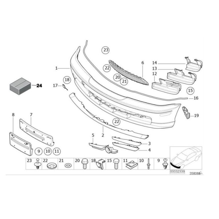 BMW Genuine Front Bumper For 3 Series E46 - 1998-2006 - 51118218172