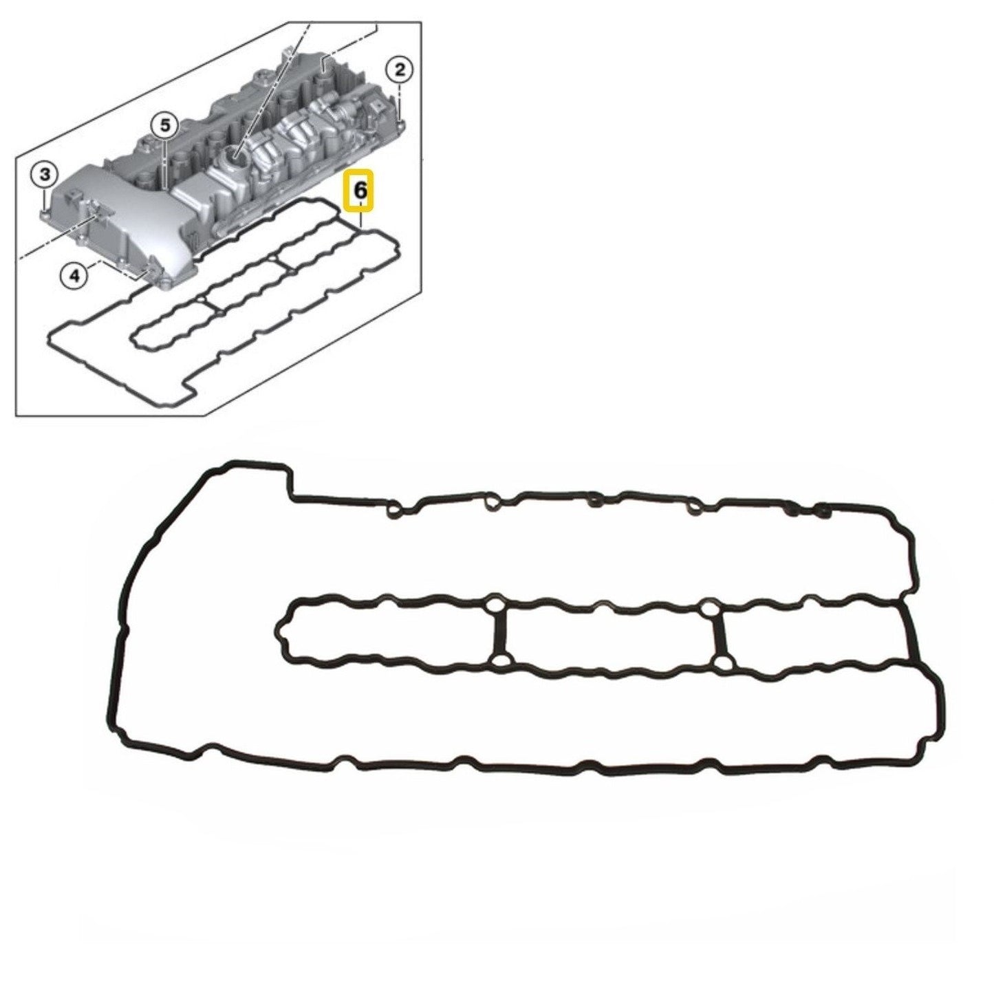 BMW Genuine Valve Cover Gasket For N54 1/3/5/7/X6/Z4 - 11127565286