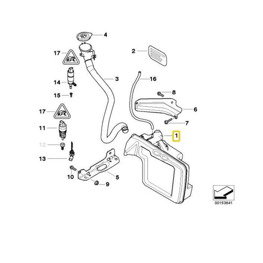 BMW Genuine Washer Fluid Reservoir For 5 Series - 61667067107