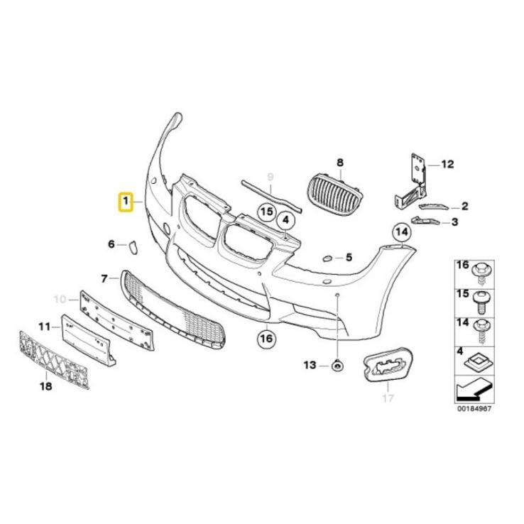 BMW Genuine Front Bumper For 3 Series E90/E92/E93 And LCI -2006-2013 - 51118041147