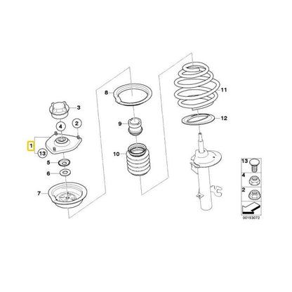 MINI Genuine Front Top Strut Guide Support For R50 / R52 / R53 - 31306778833
